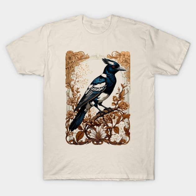 Victorian Magpie T-Shirt by CatCoconut-Art